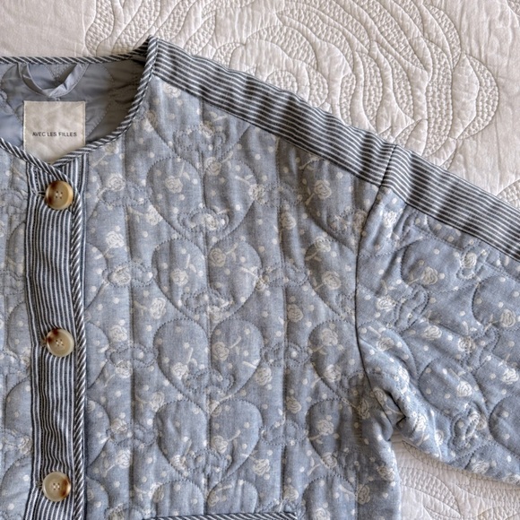 Anthropologie - Avec Les Filles - Floral Stripe Quilted Jacket - Picture 9 of 15